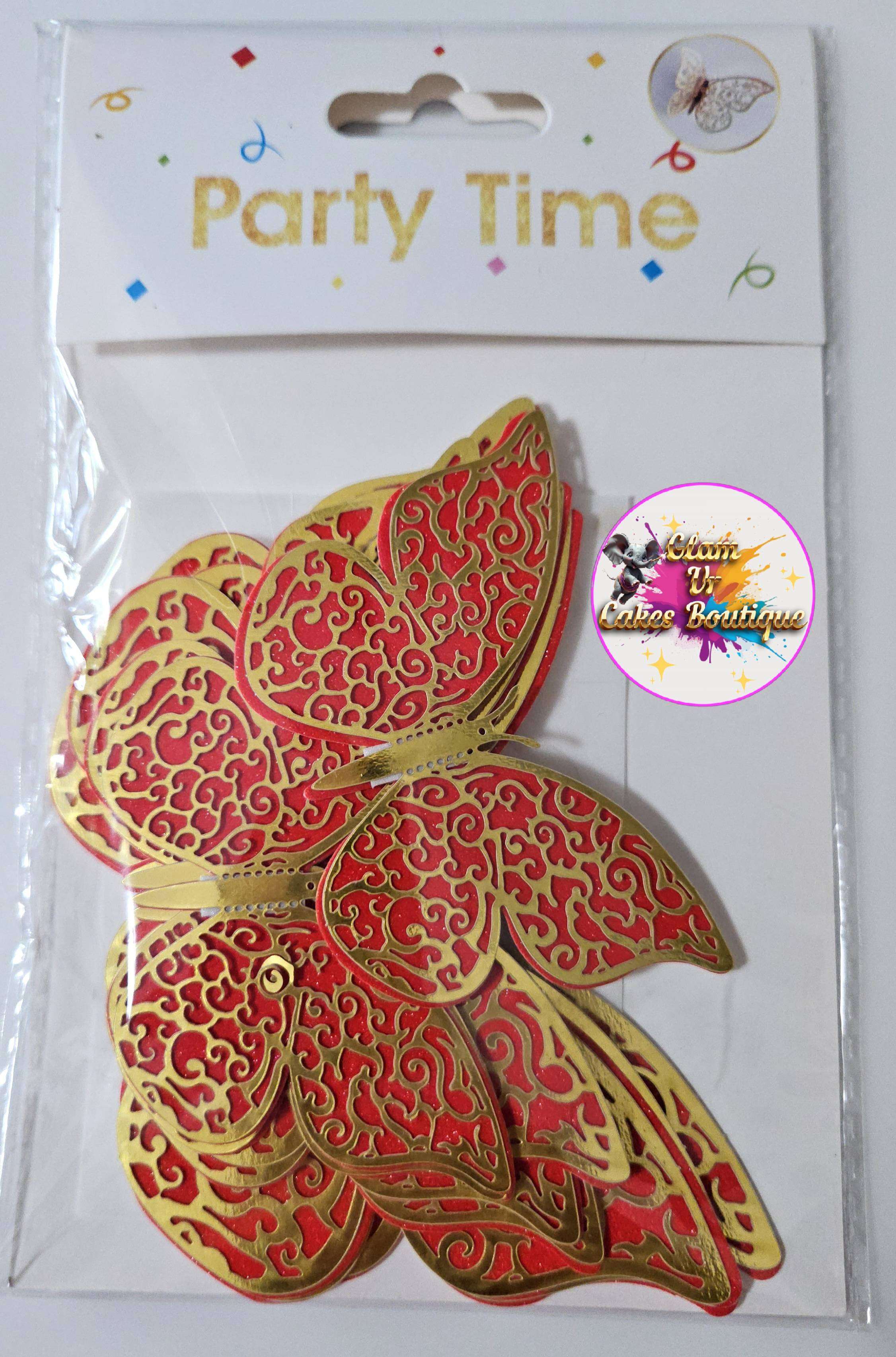 Red and gold butterflies