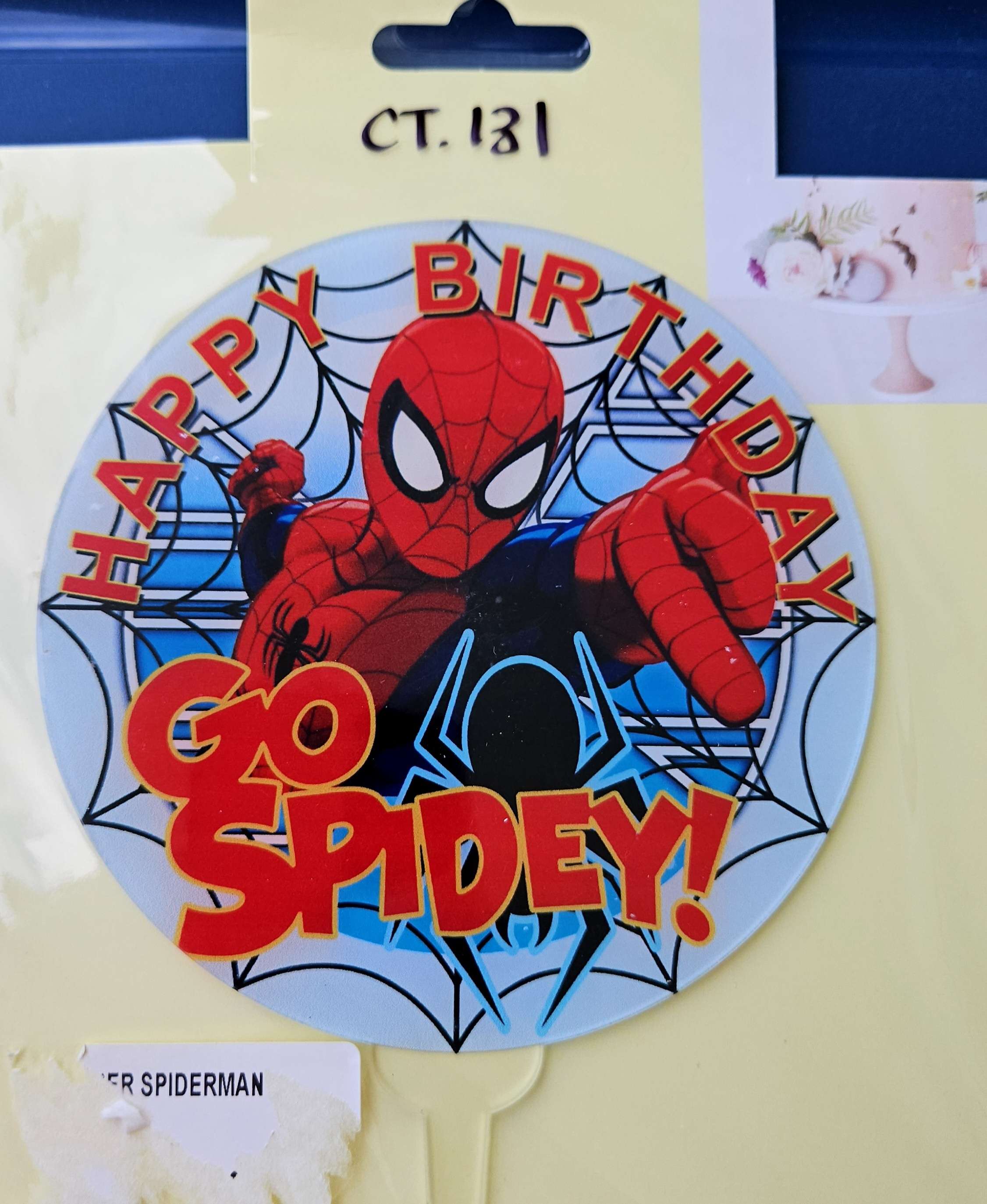 Spiderman acrylic topper