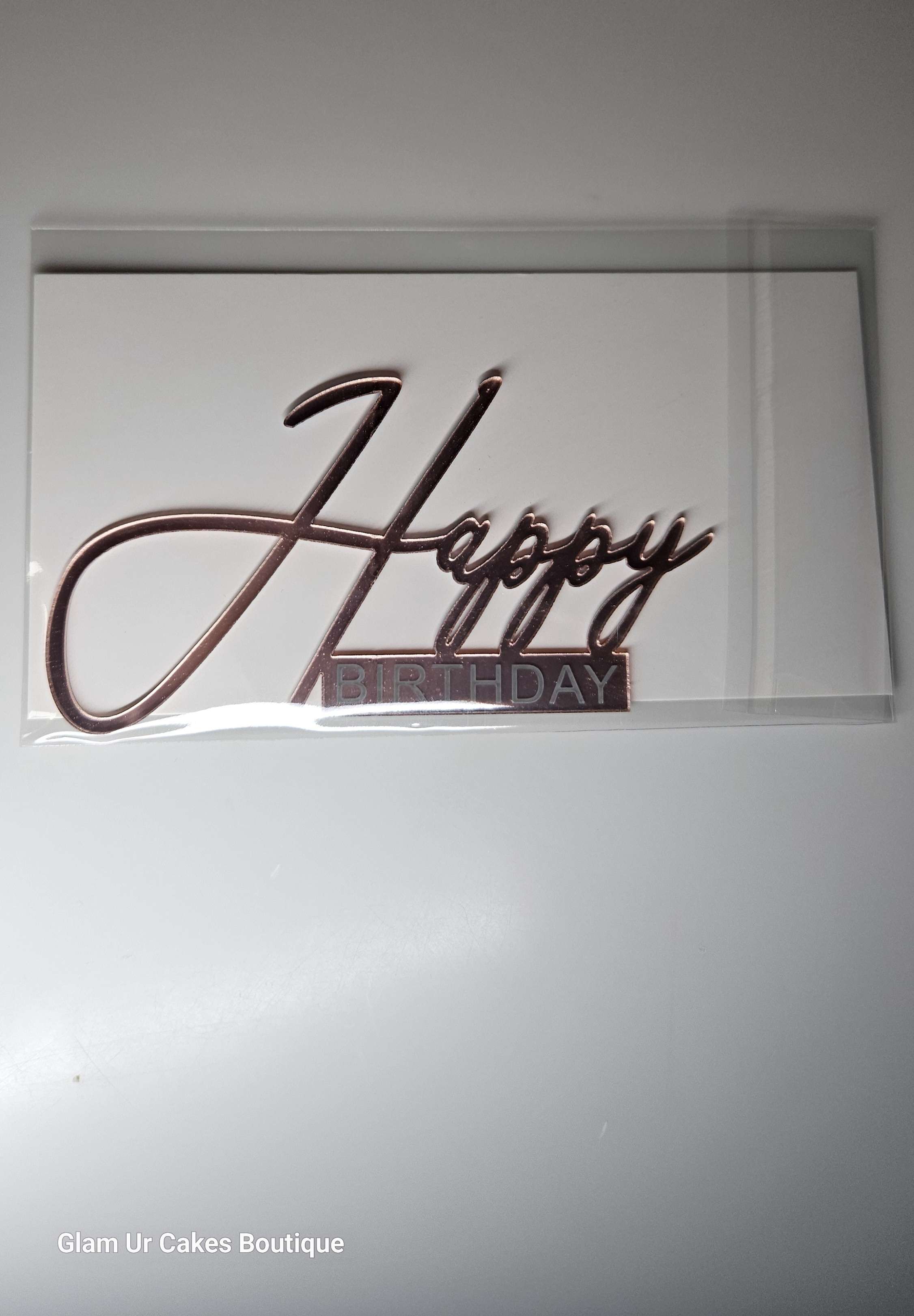 Acrylic rosegold HBD topper