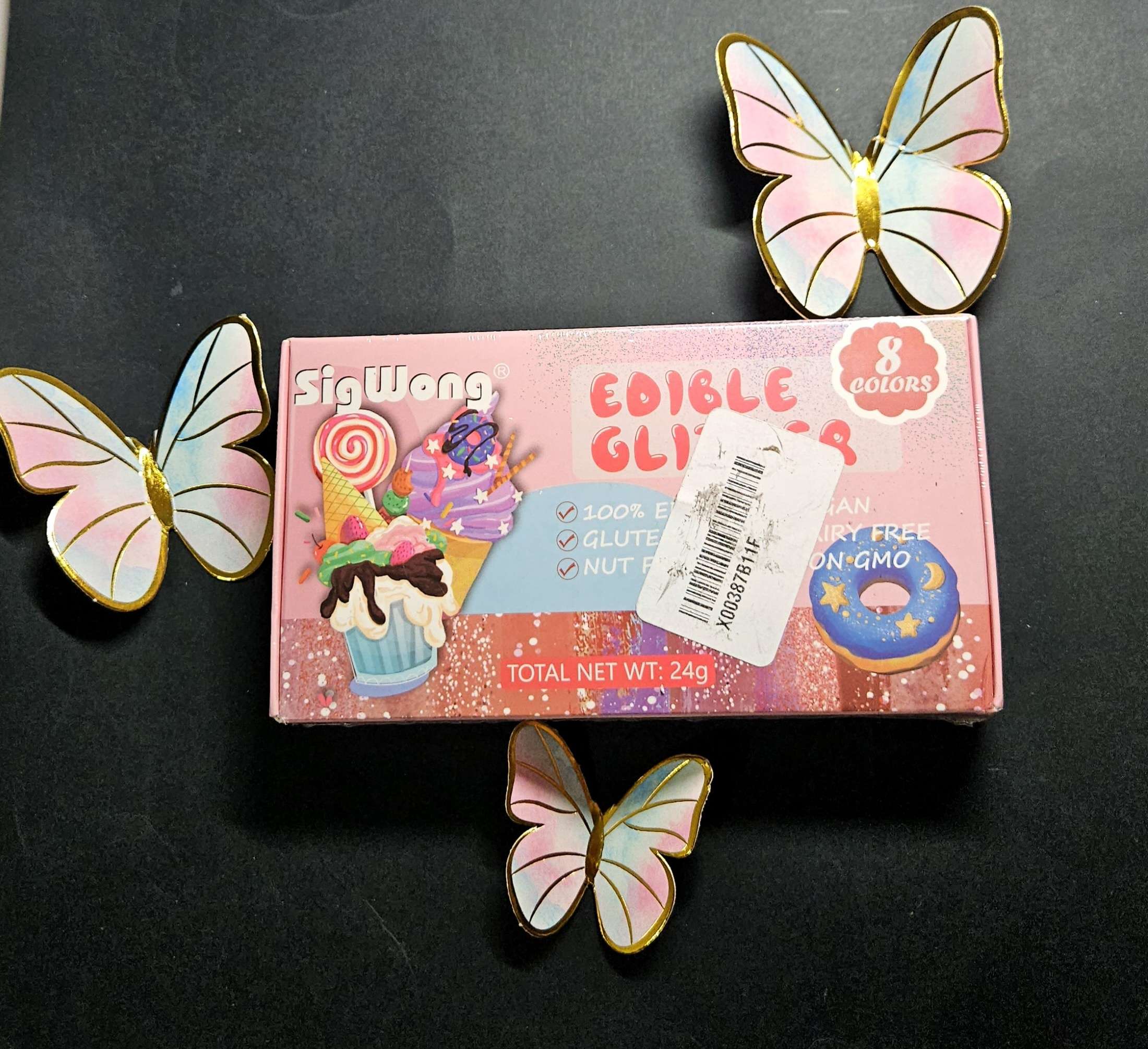 8 colors edible glitters pack